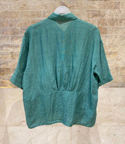 26S-1006/8010 Two Tone Linen Shirt and Pants - Brown Loft