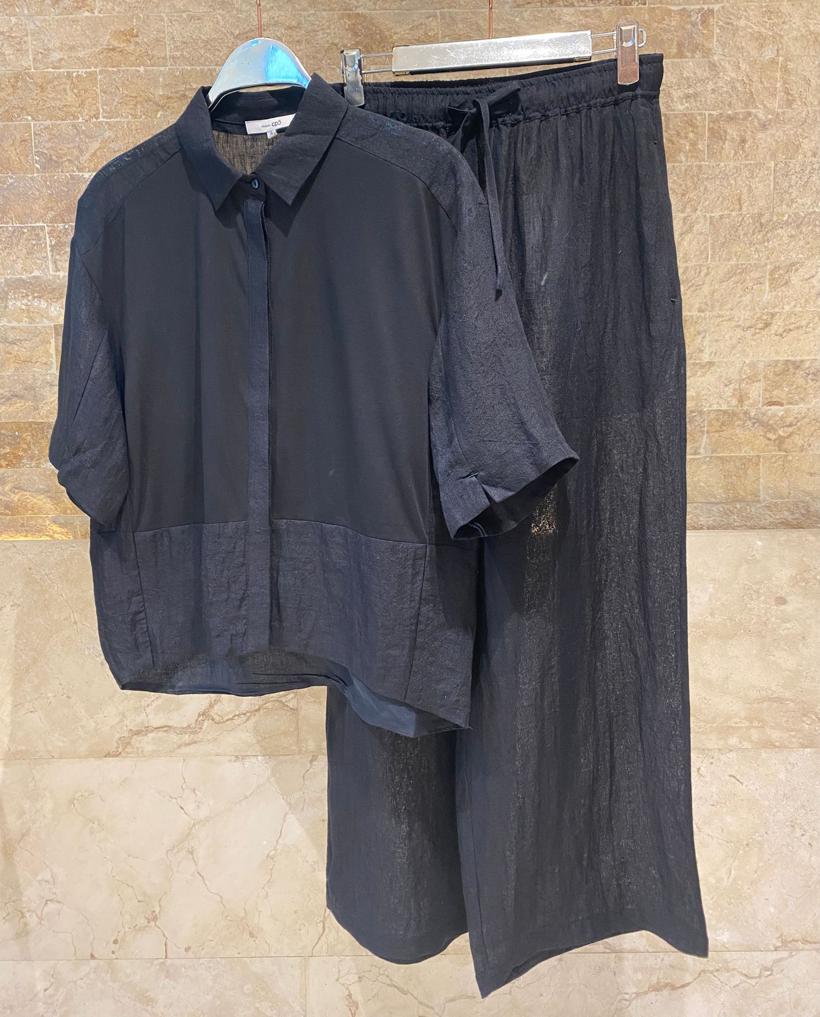 26S-1006/8010 Two Tone Linen Shirt and Pants - Brown Loft