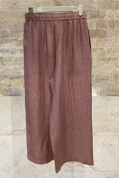 26S-1006/8010 Two Tone Linen Shirt and Pants - Brown Loft