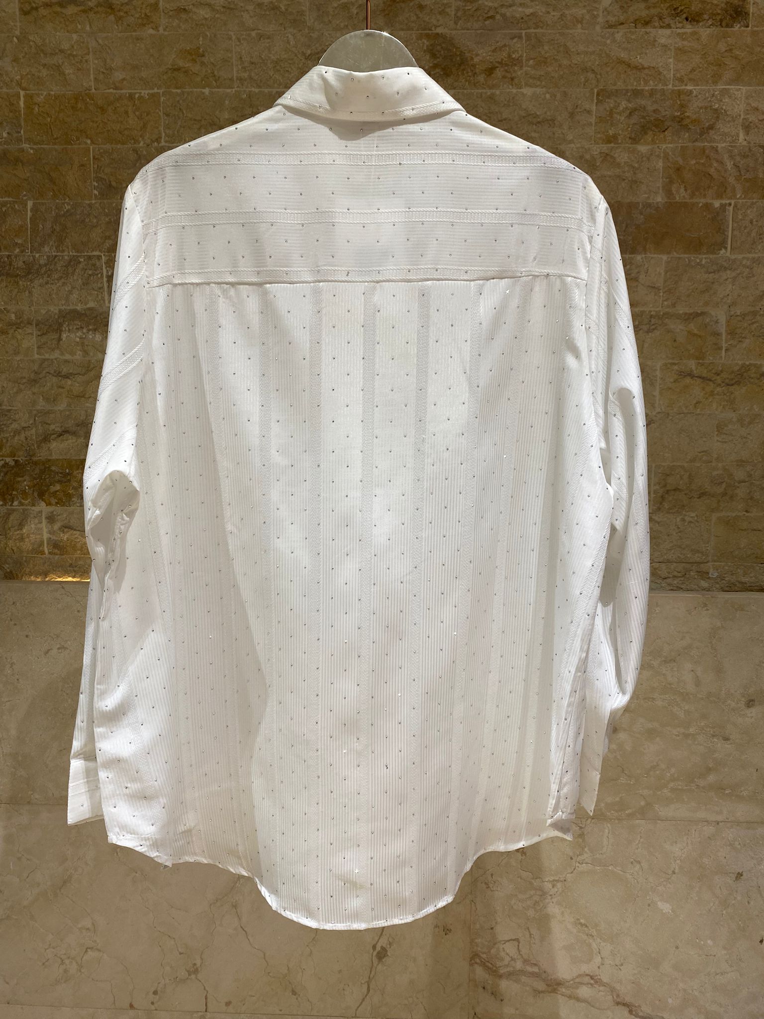 Striped Beaded Long Back Shirt Eliane