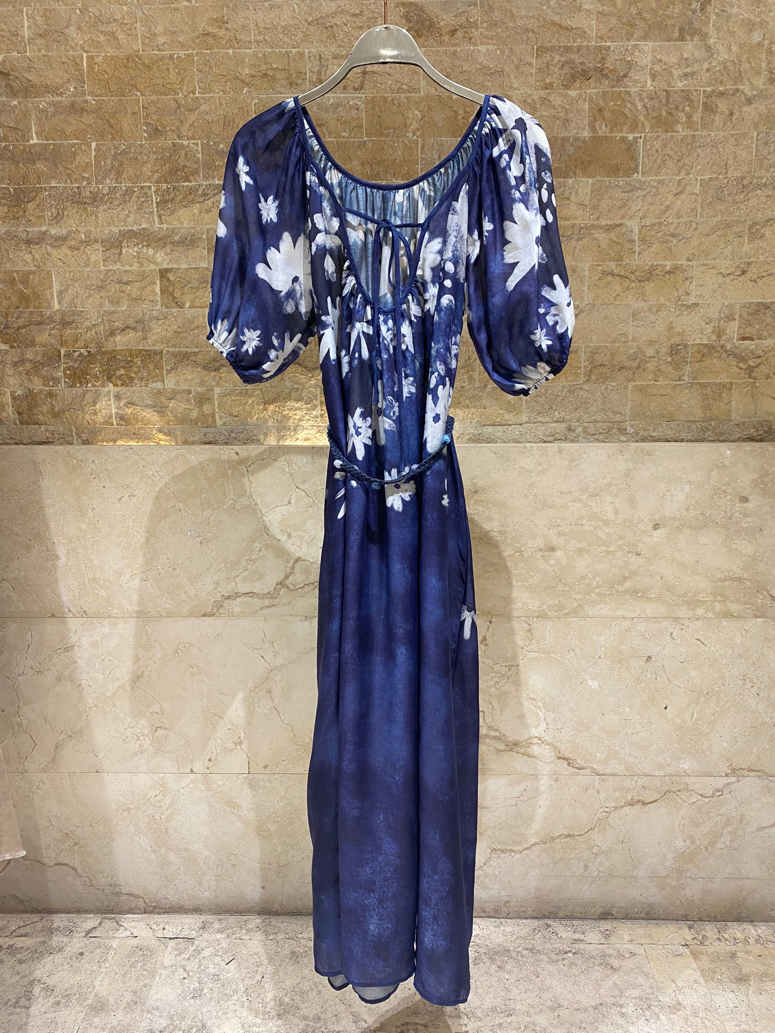 Joyce Floral Print Maxi Kaftan Dress - Brown Loft