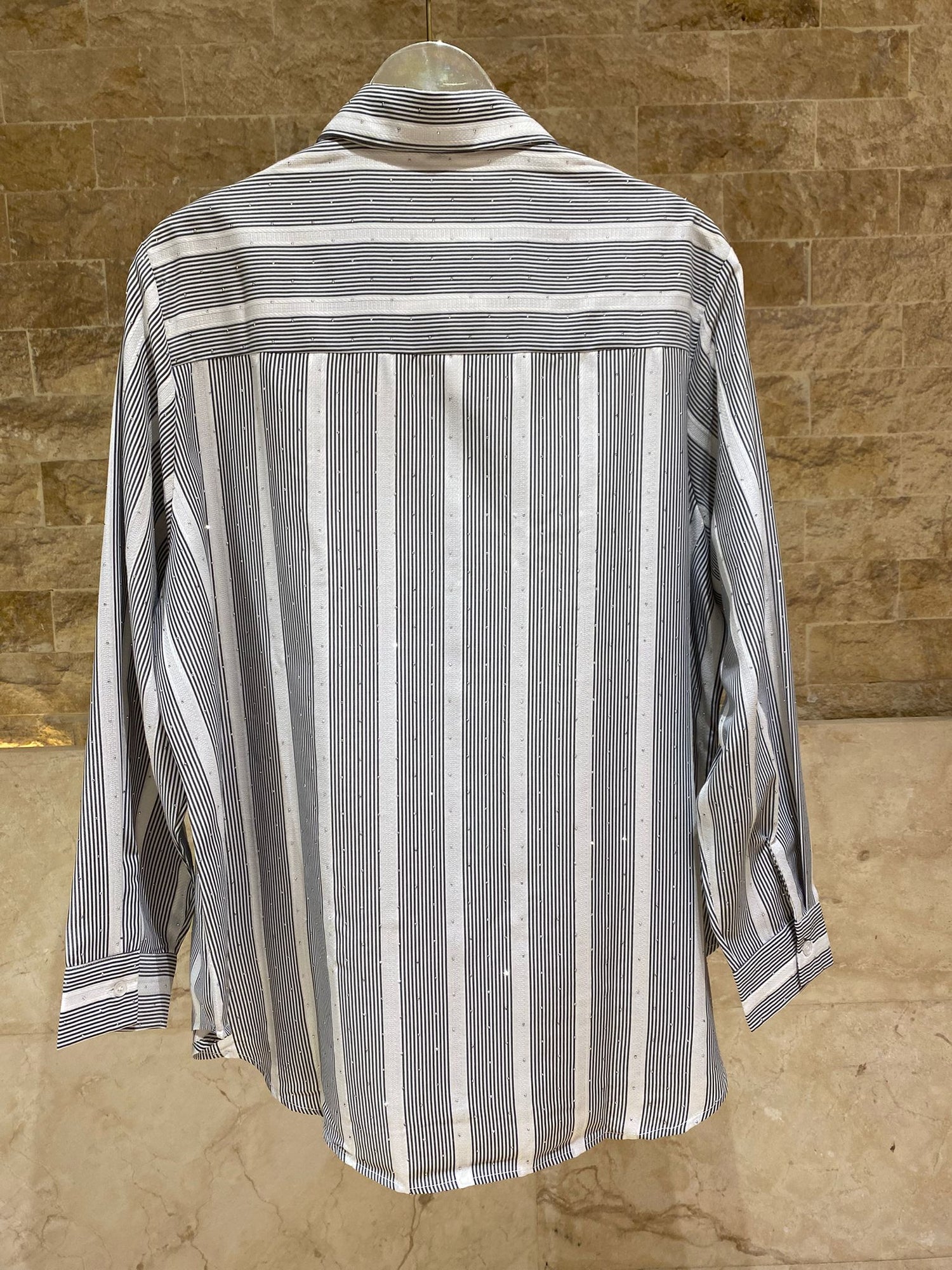 Striped Beaded Long Back Shirt Eliane