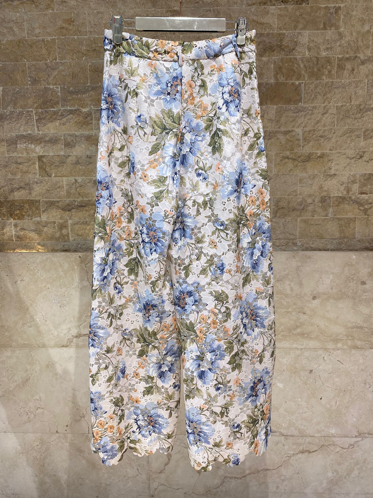 Valentine/Solene Floral Eyelet Lace Top and Pants - Brown Loft