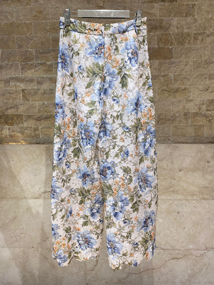 Valentine/Solene Floral Eyelet Lace Top and Pants - Brown Loft