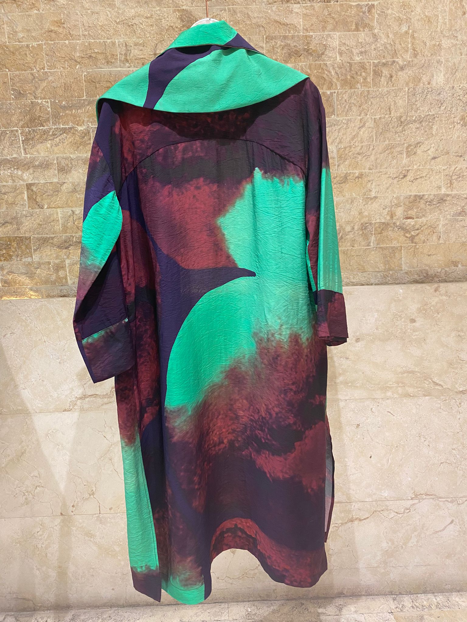 26SS-BZ1116 Ombre Print Statement Coat - Brown Loft