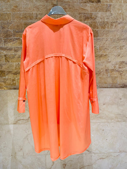 Oversized High Low Shirt 26SS-BZ321 - Brown Loft