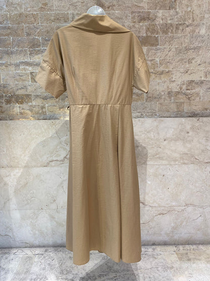 Trench Style Wrap Midi Dress 26SS-BZ2144 - Brown Loft