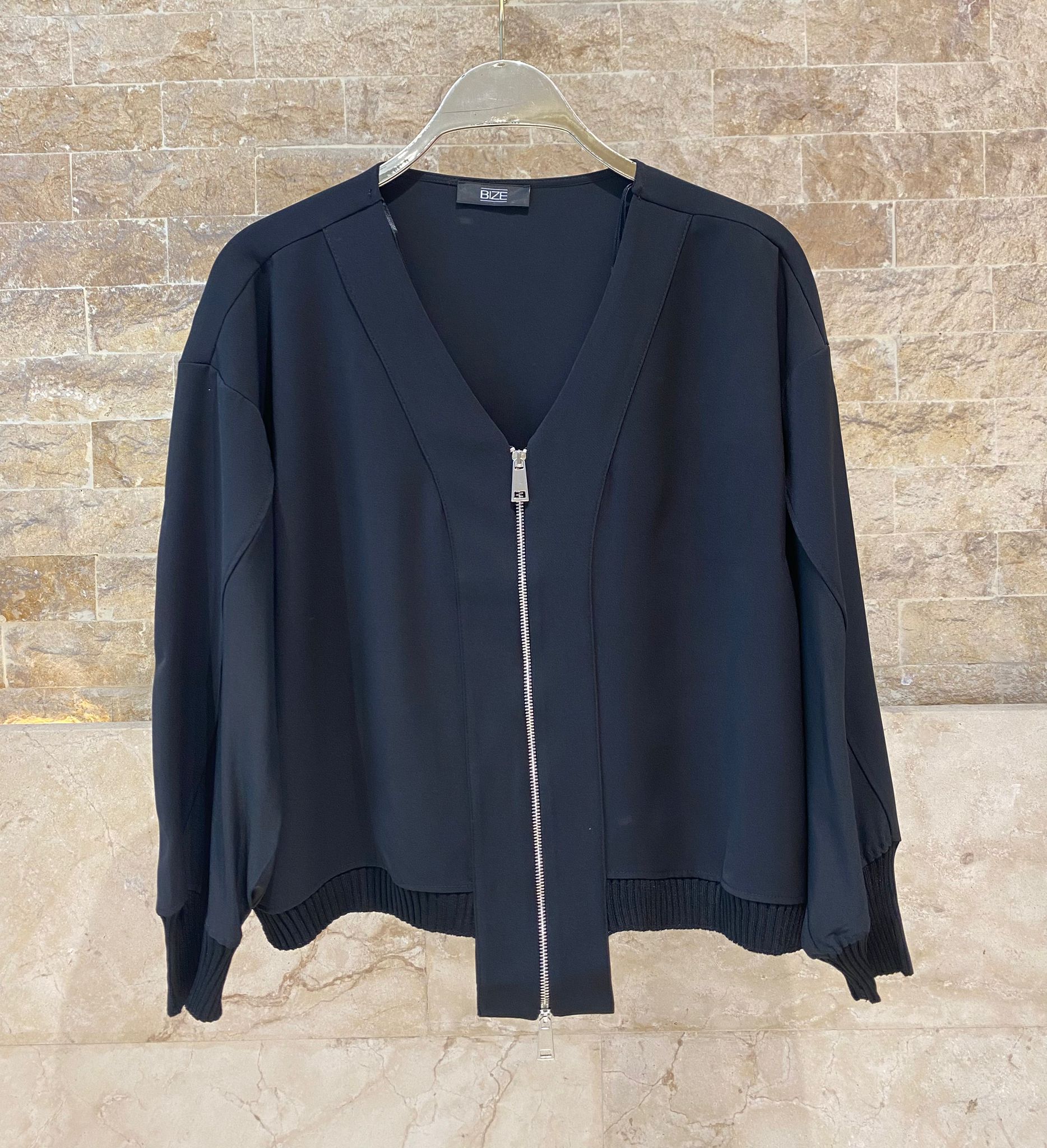 26SS-BZ1115 Zippered Jacket - Brown Loft