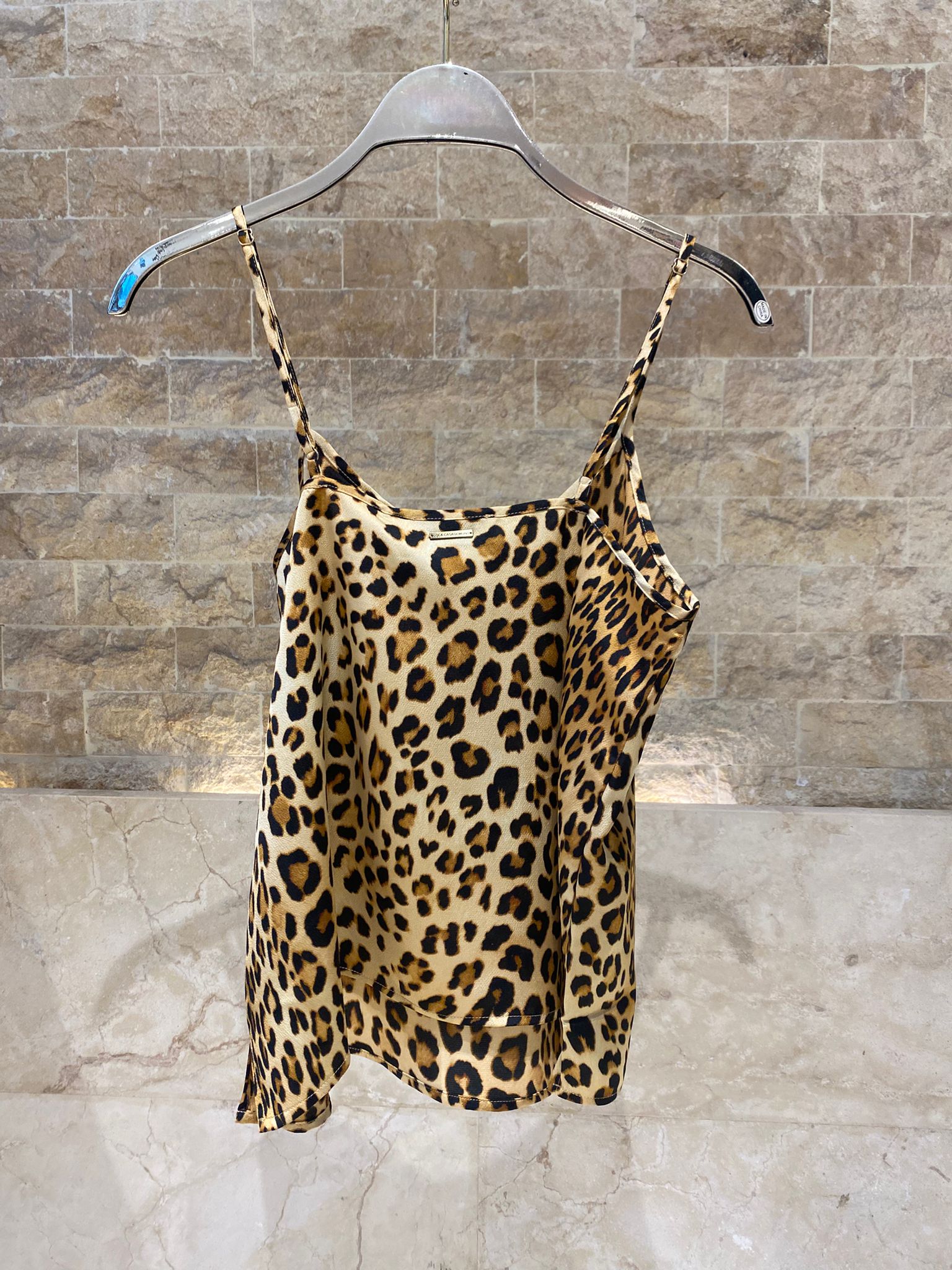 Leopard Print Satin Cami Top LS2615011