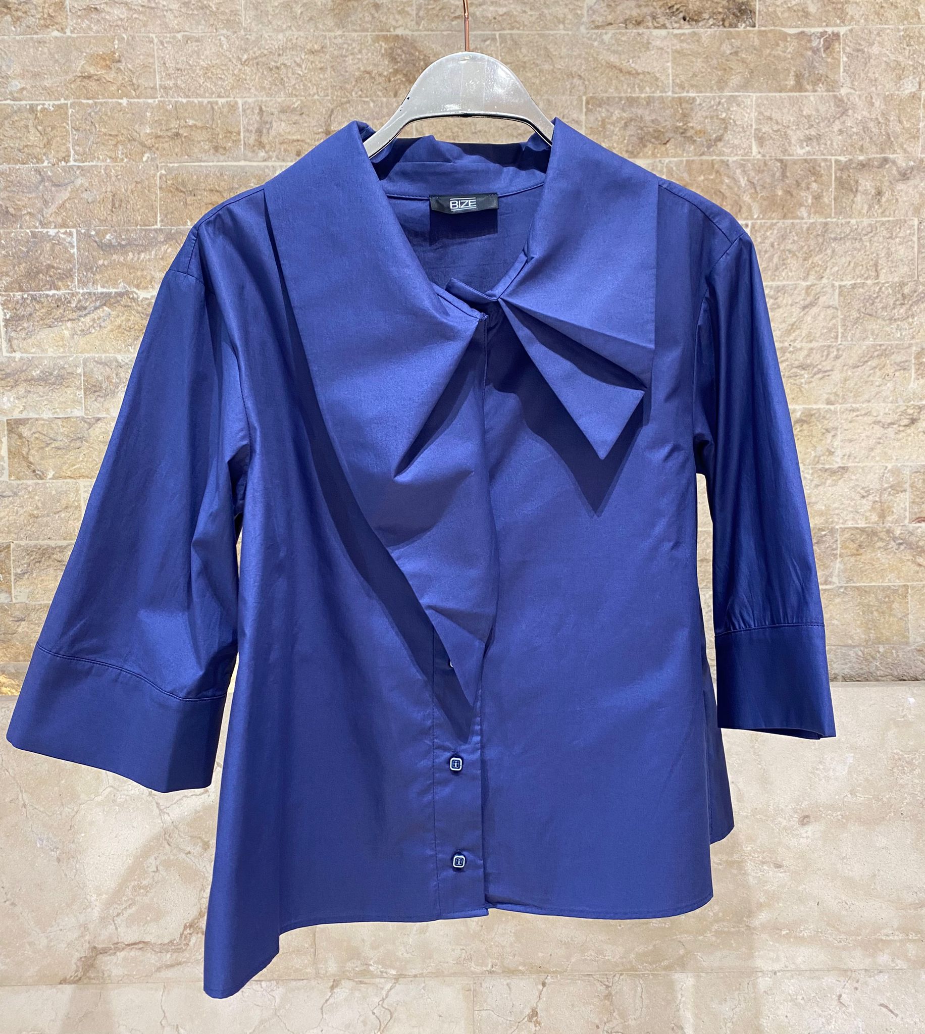 26SS-BZ364 Collared Poplin Shirt - Brown Loft