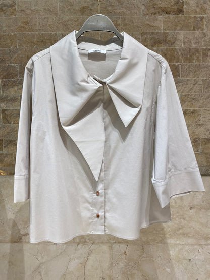 26SS-BZ364 Collared Poplin Shirt - Brown Loft
