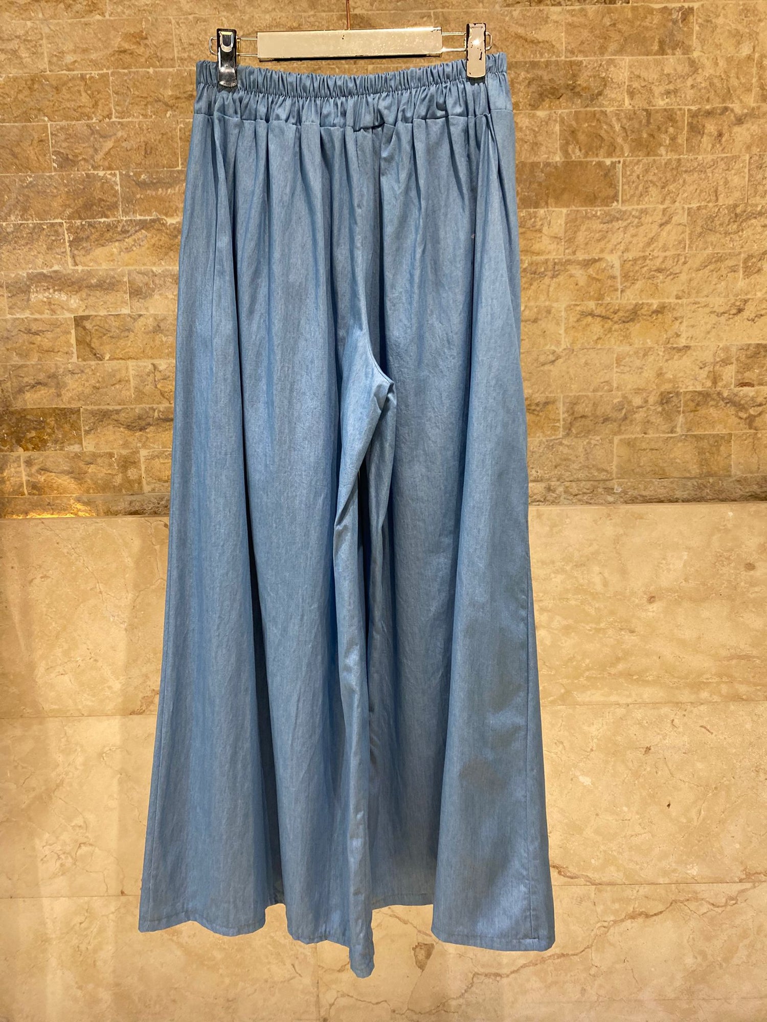TDM17526 Wide Leg Pleated Skirt Pants - Brown Loft