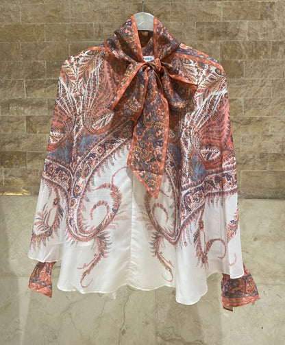 Meline/Mawa Paisley Print Oversized Top and Pants - Brown Loft