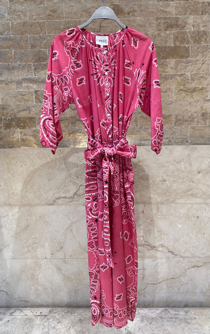 Bandana Paisley Print Long Dress - Brown Loft