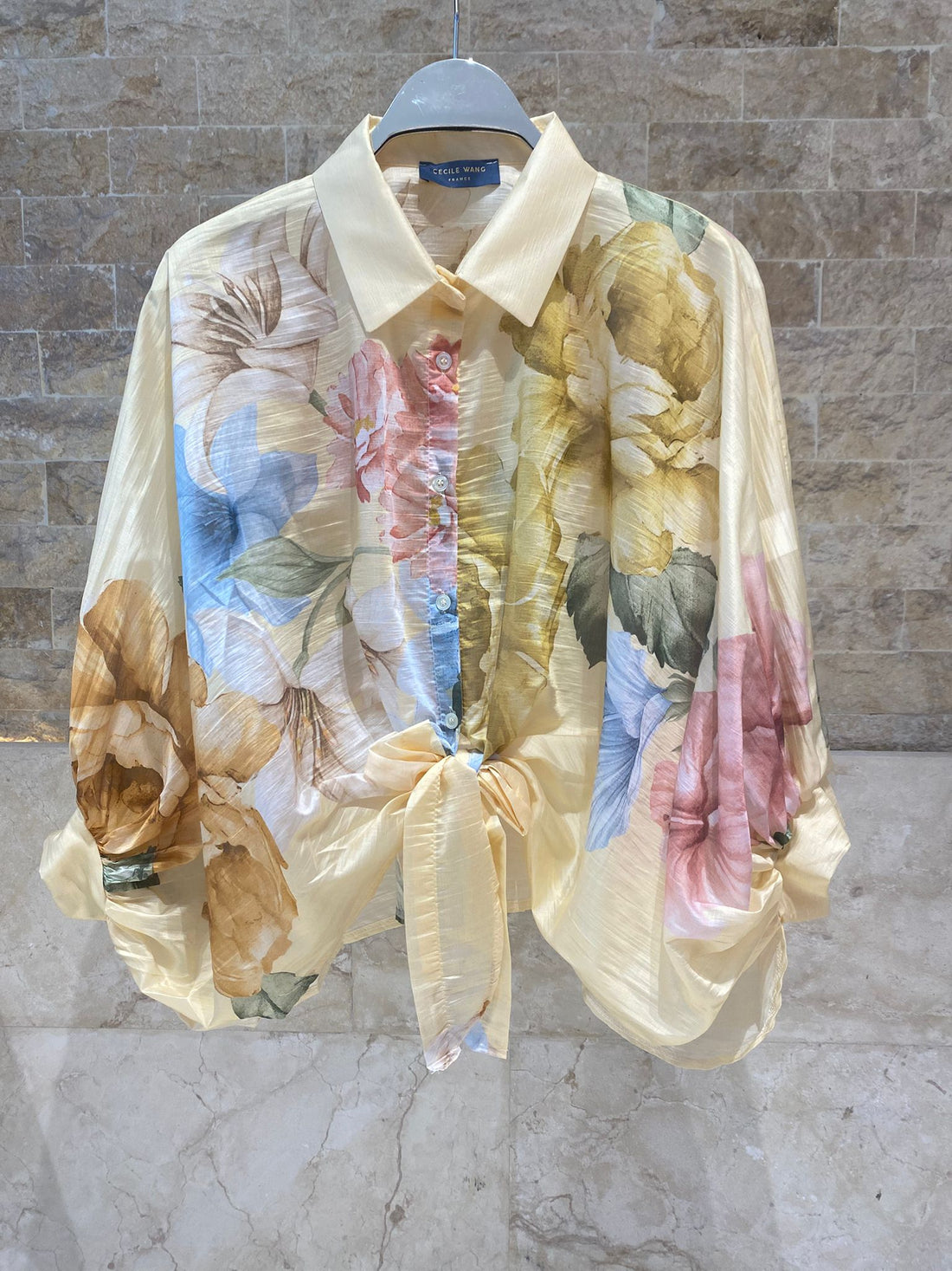KD8971-7 Blossom Floral Print Shirt - Brown Loft