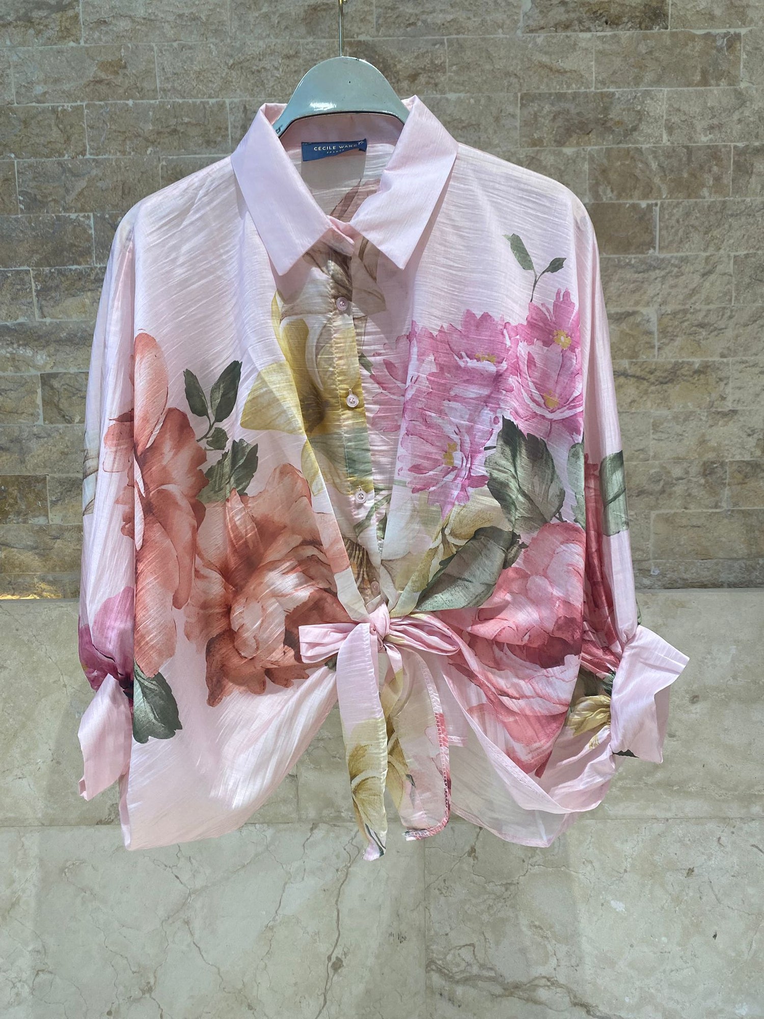 KD8971-7 Blossom Floral Print Shirt - Brown Loft