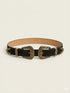BK0146 Double Up Buckle Belt حزام بإبزيم مزدوج - Brown Loft