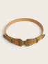 BK0146 Double Up Buckle Belt حزام بإبزيم مزدوج - Brown Loft