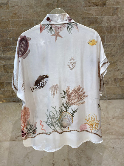 Marine Print Satin Shirt and Pants KD9119/99VS-8