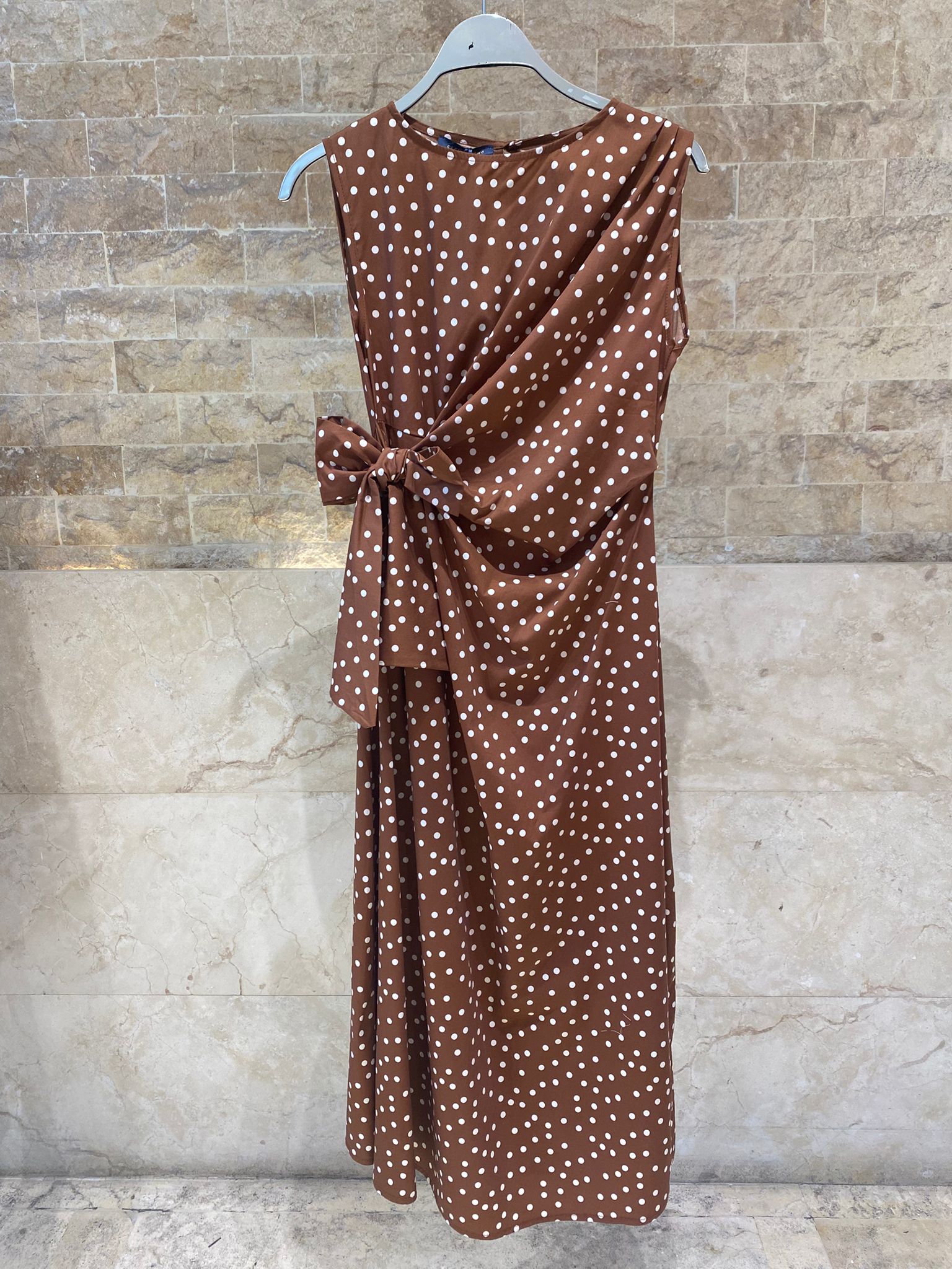 Polka Dot Sleeveless Dress TDM27125PC