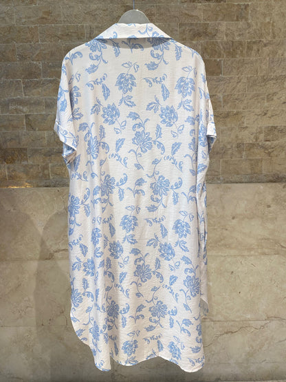 Floral Print Viscose Loose Fit Dress KD9959TC
