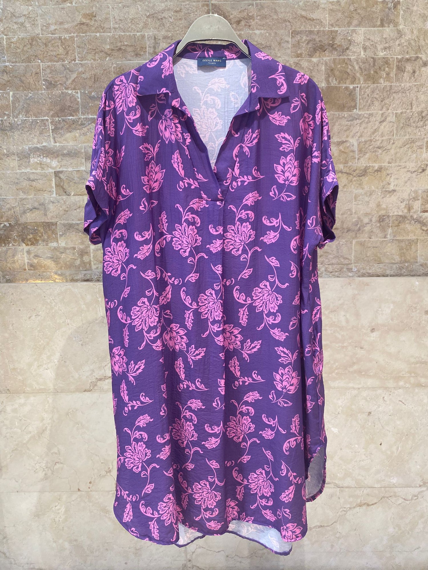 Floral Print Viscose Loose Fit Dress KD9959TC