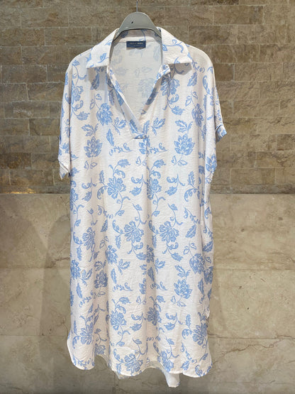 Floral Print Viscose Loose Fit Dress KD9959TC