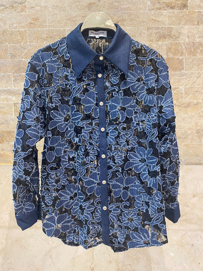 Floral Lace Structured Shirt MJ254848
