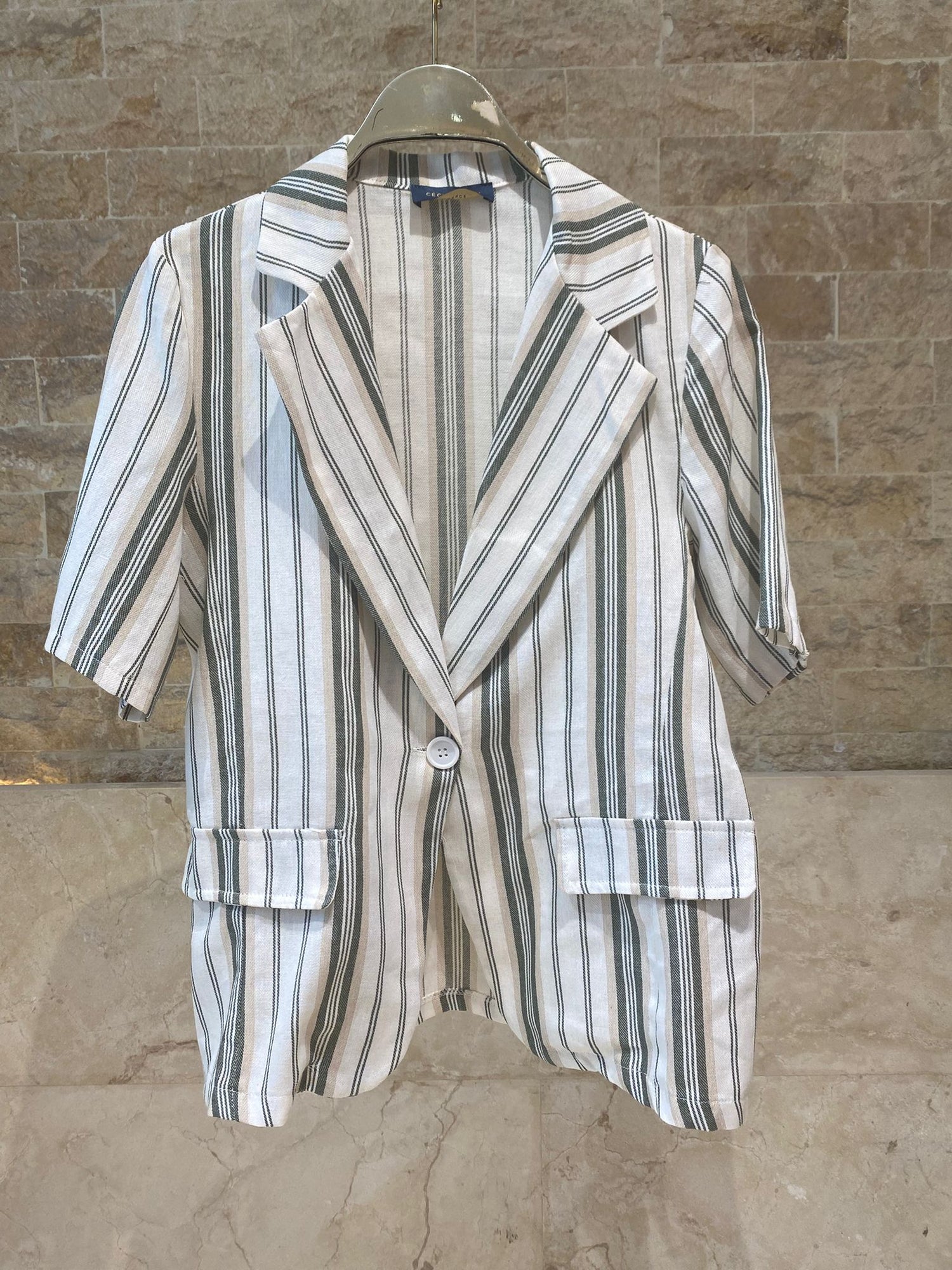 Striped Linen Cotton Jacket TDM32125