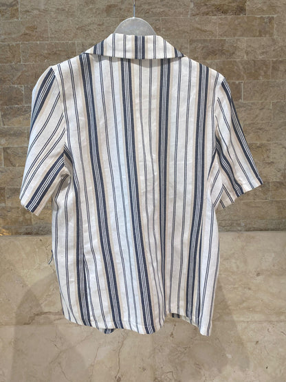 Striped Linen Cotton Jacket TDM32125