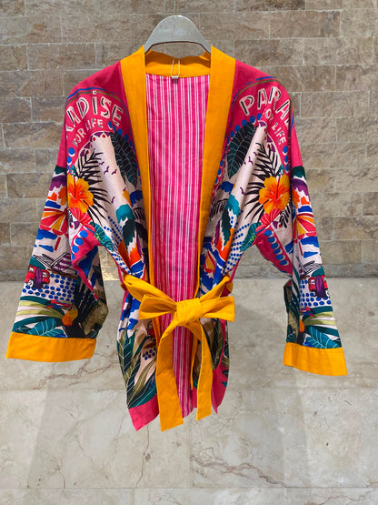 Paradise Printed Belted Kimono 67995