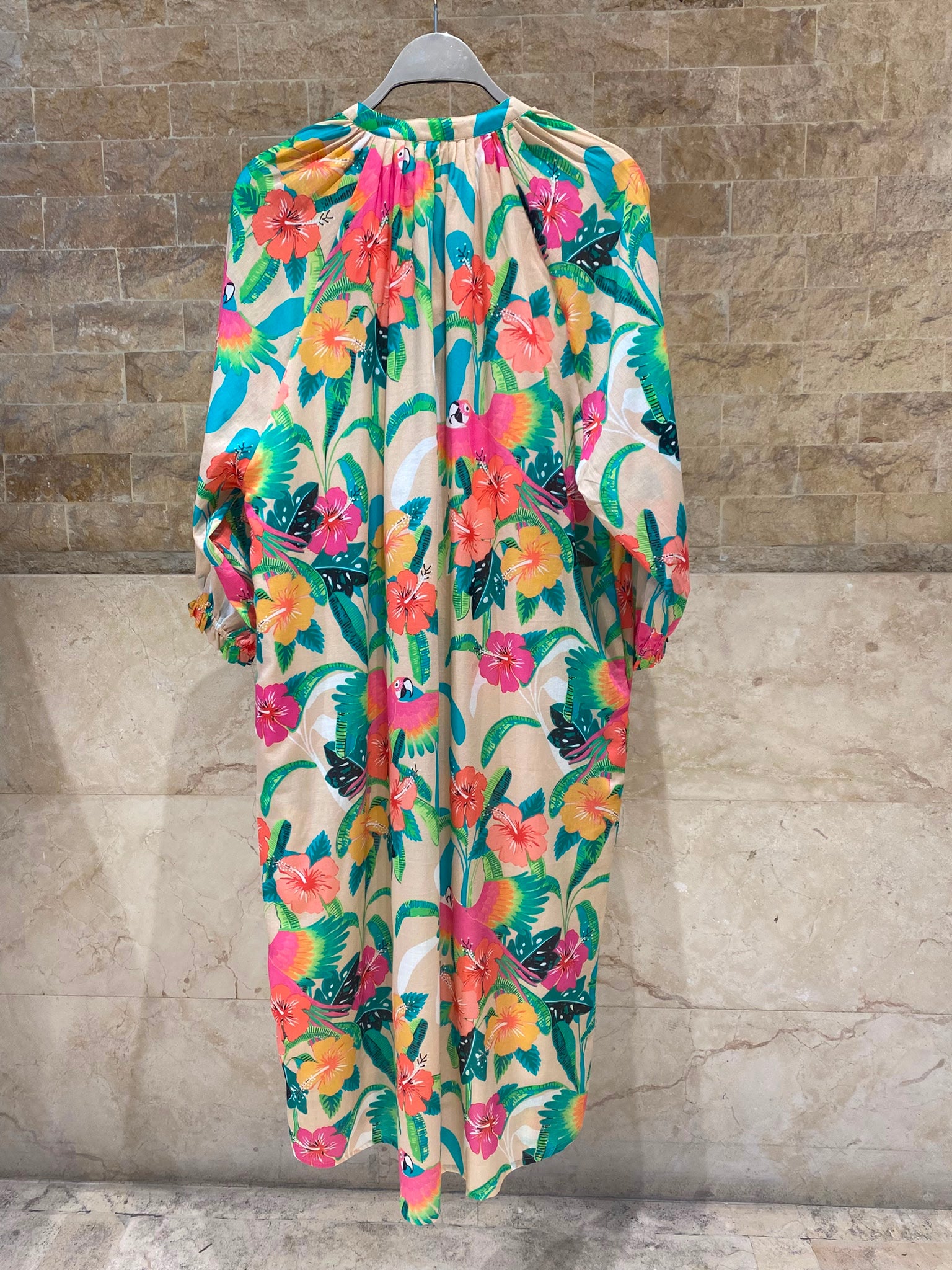 Tropical Print Midi Dress 67930