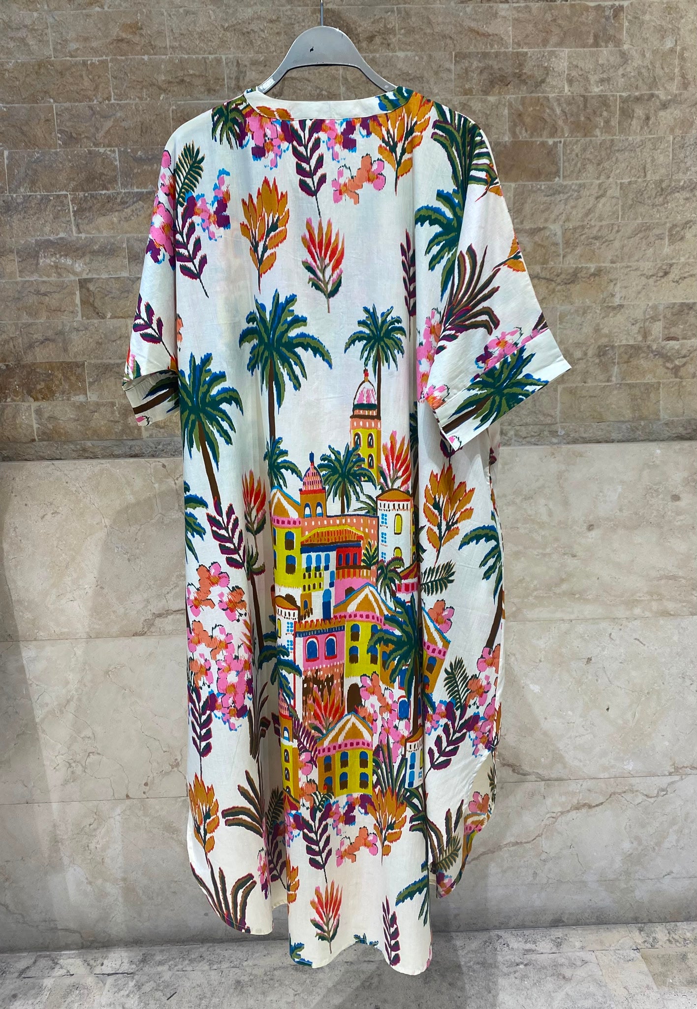 Palm Print Tunic Dress 67958