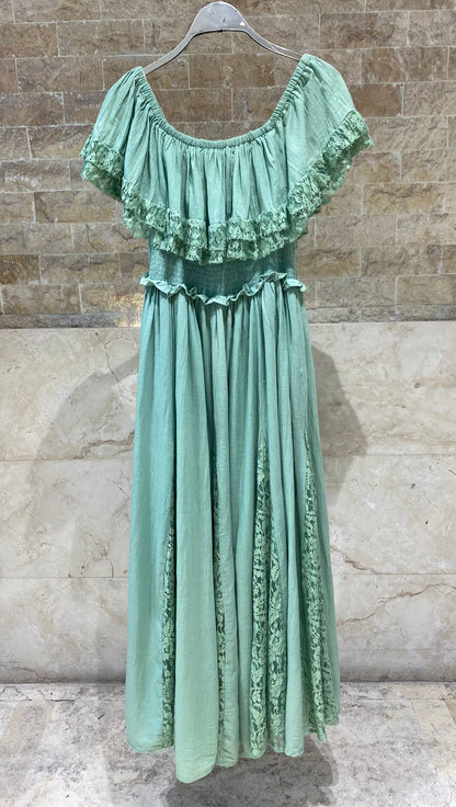 Notche Off Shoulder Maxi Dress