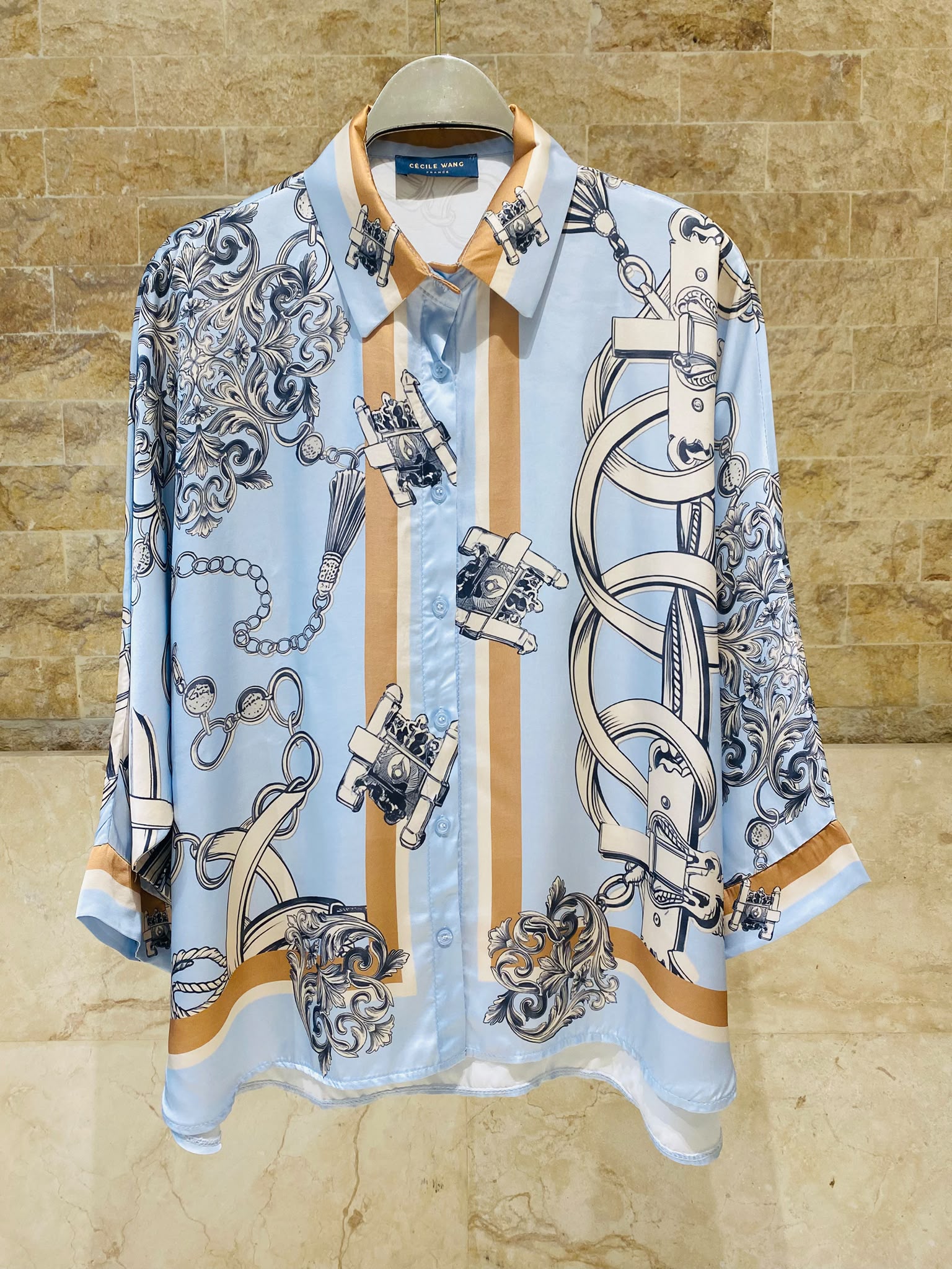 Baroque Print Satin Co-ord Set KD88015/9099VS-10