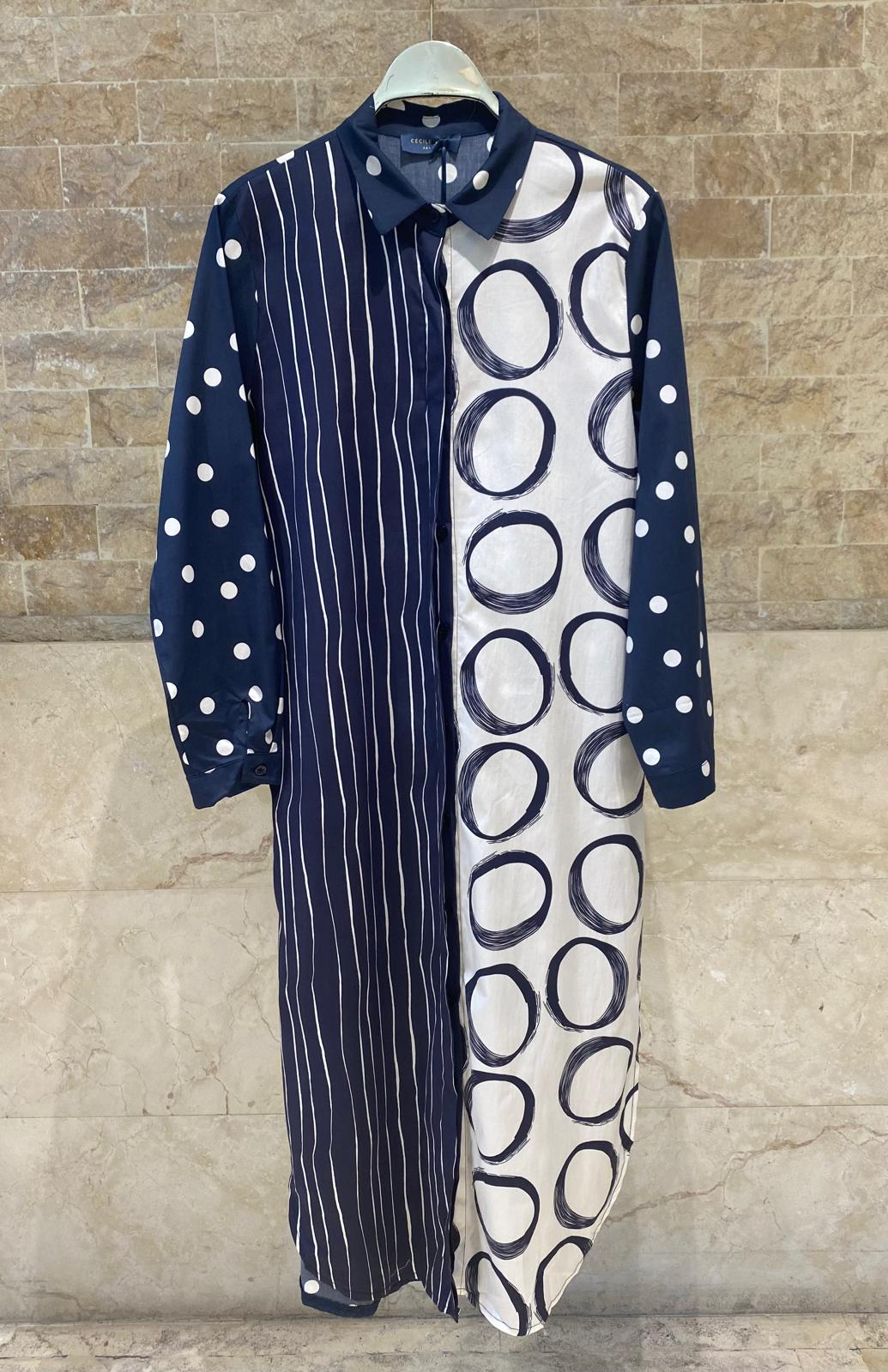 TDM77925 Mixed Print Midi Dress