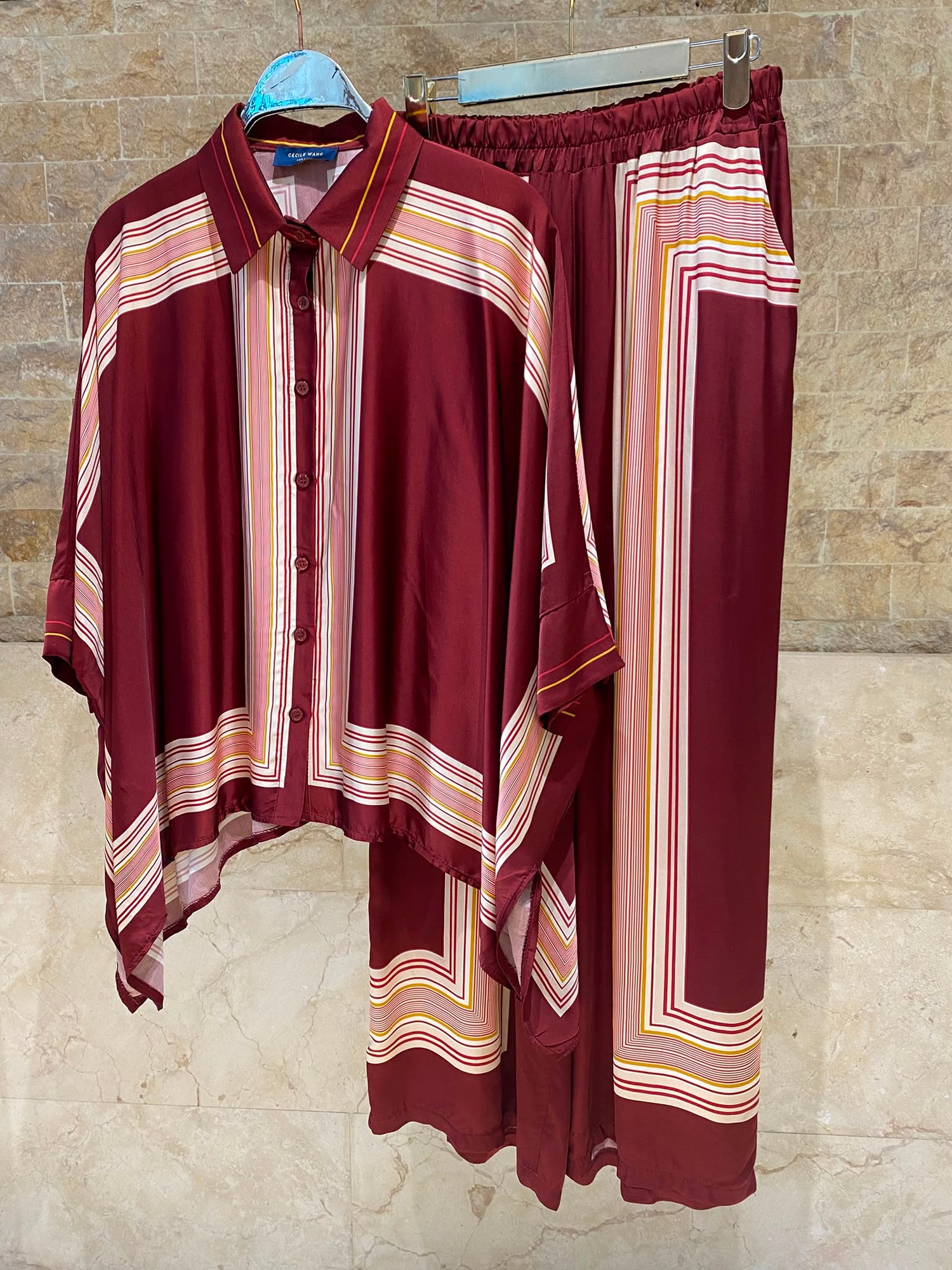 KD8871/9099-71 Ticking Stripe Shirt and Pants Set