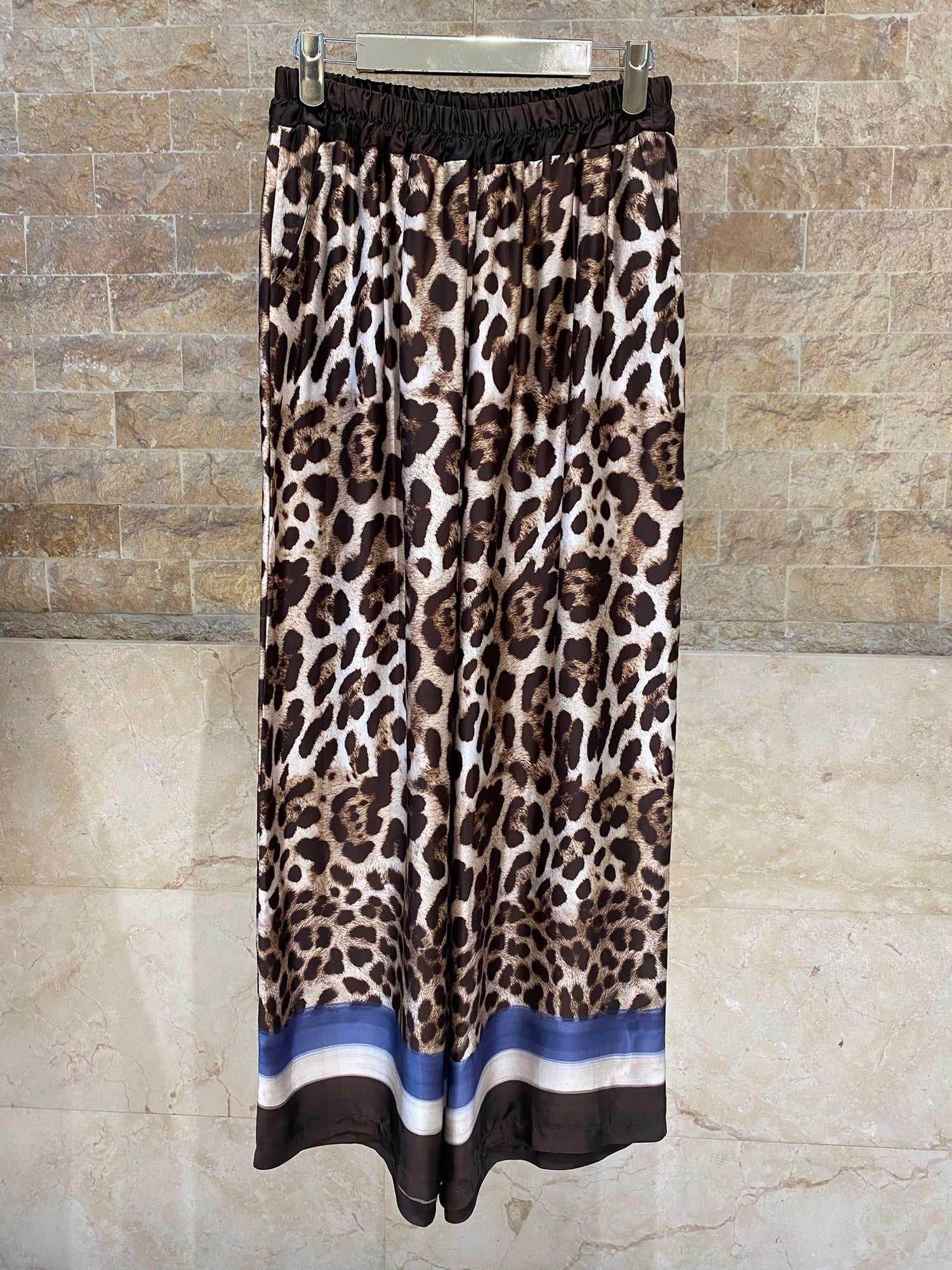 Leopard Printed Satin Top and Pants Set KD9233/7789VS-42
