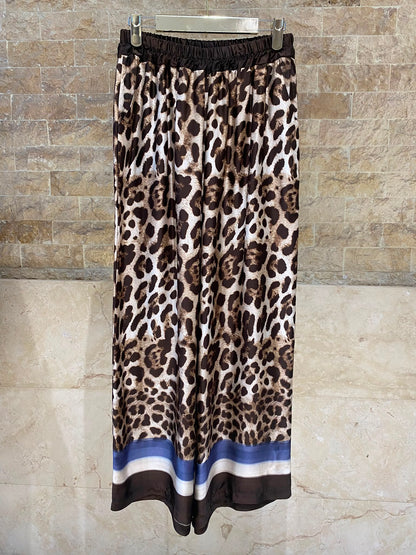 Leopard Printed Satin Top and Pants Set KD9233/7789VS-42