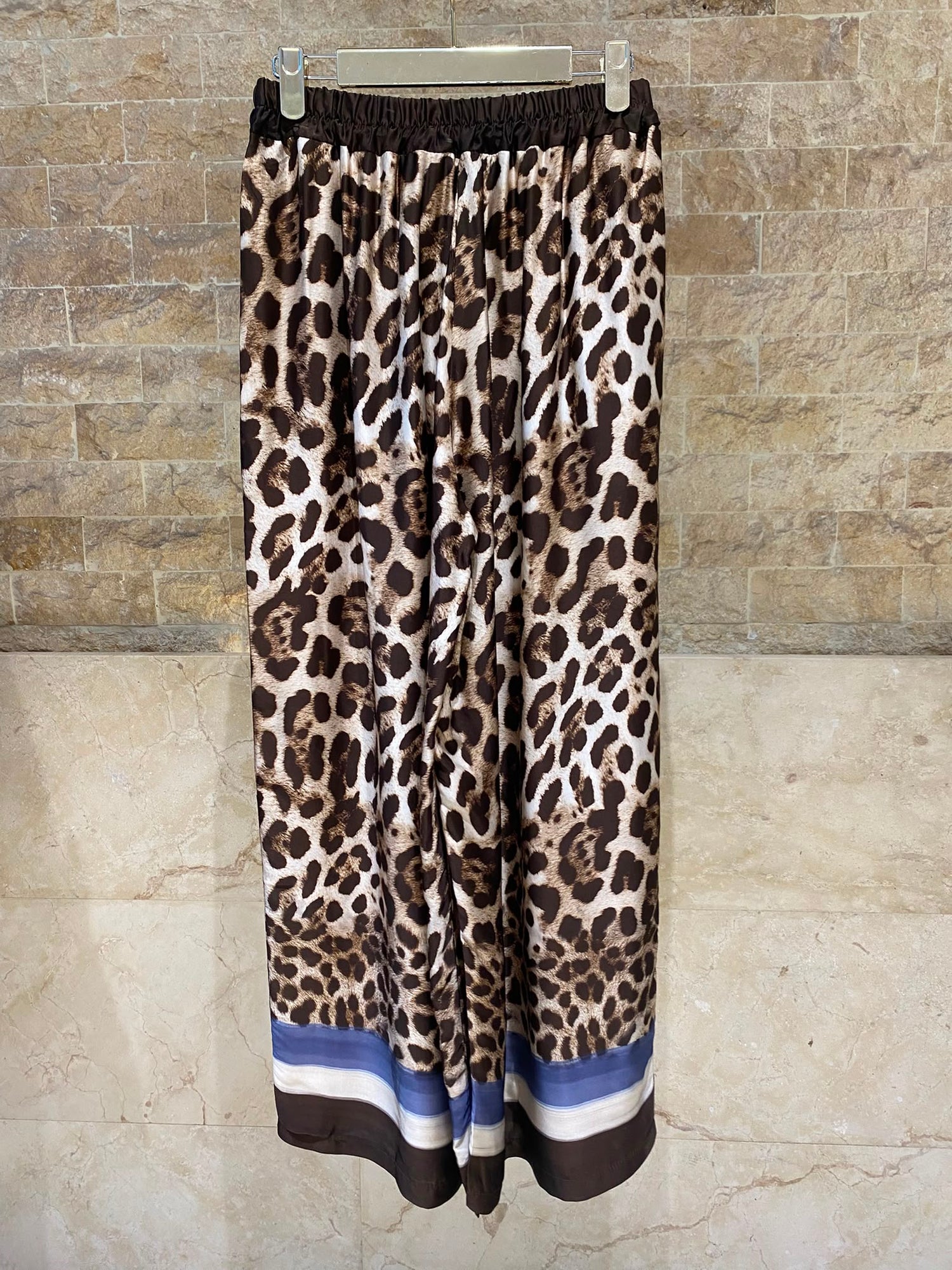 Leopard Printed Satin Top and Pants Set KD9233/7789VS-42