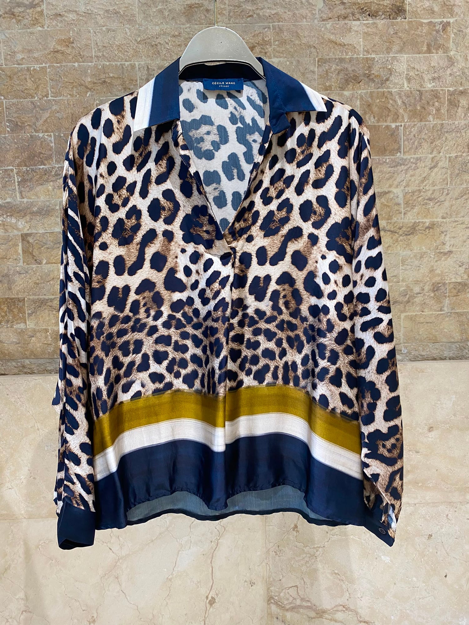 Leopard Printed Satin Top and Pants Set KD9233/7789VS-42