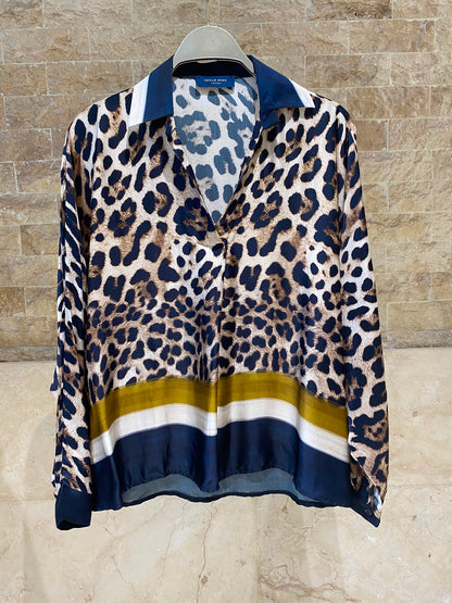 Leopard Printed Satin Top and Pants Set KD9233/7789VS-42