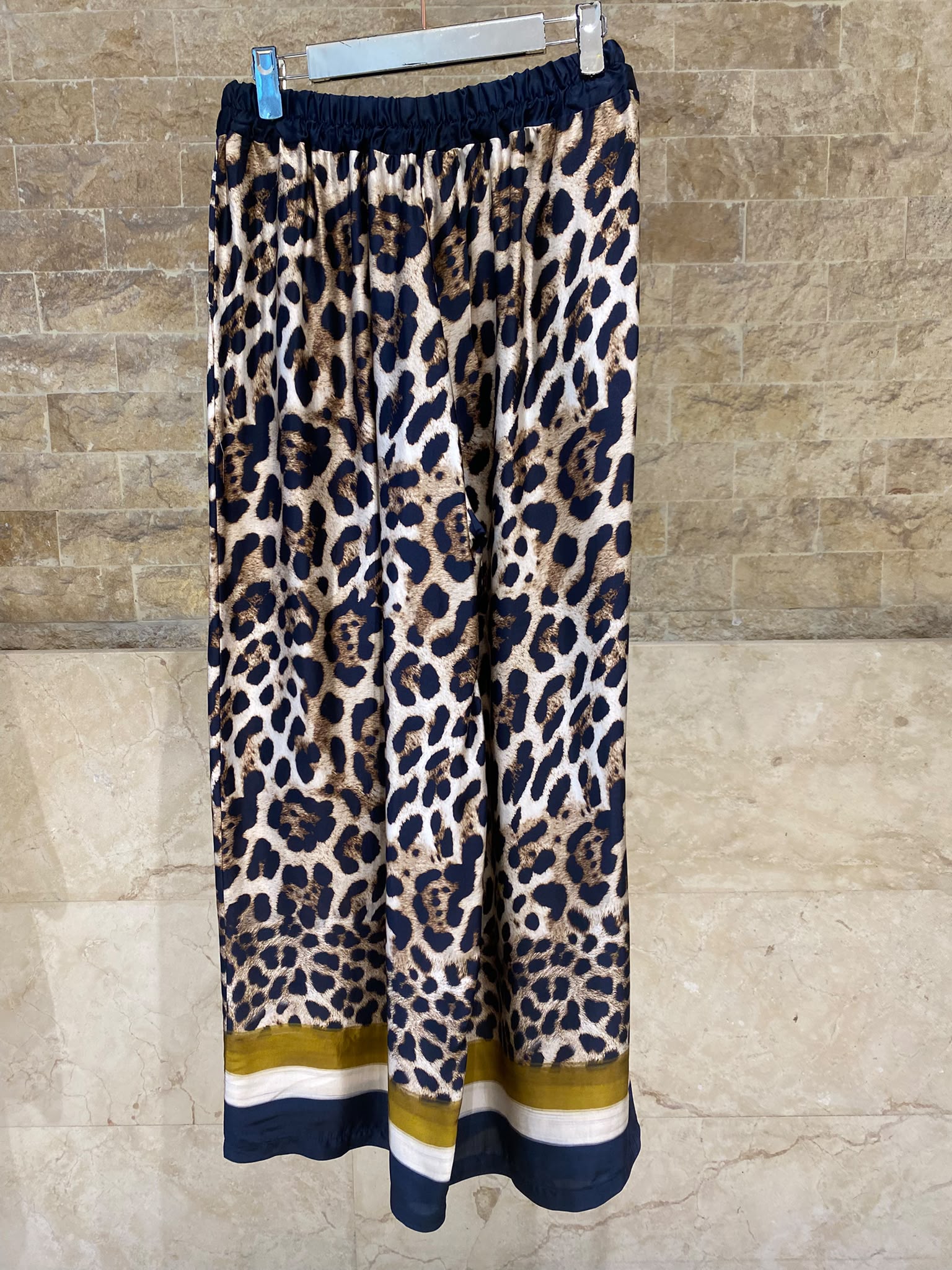 Leopard Printed Satin Top and Pants Set KD9233/7789VS-42
