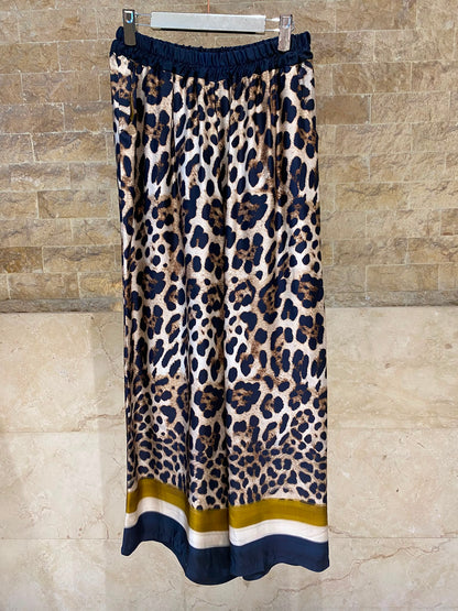 Leopard Printed Satin Top and Pants Set KD9233/7789VS-42