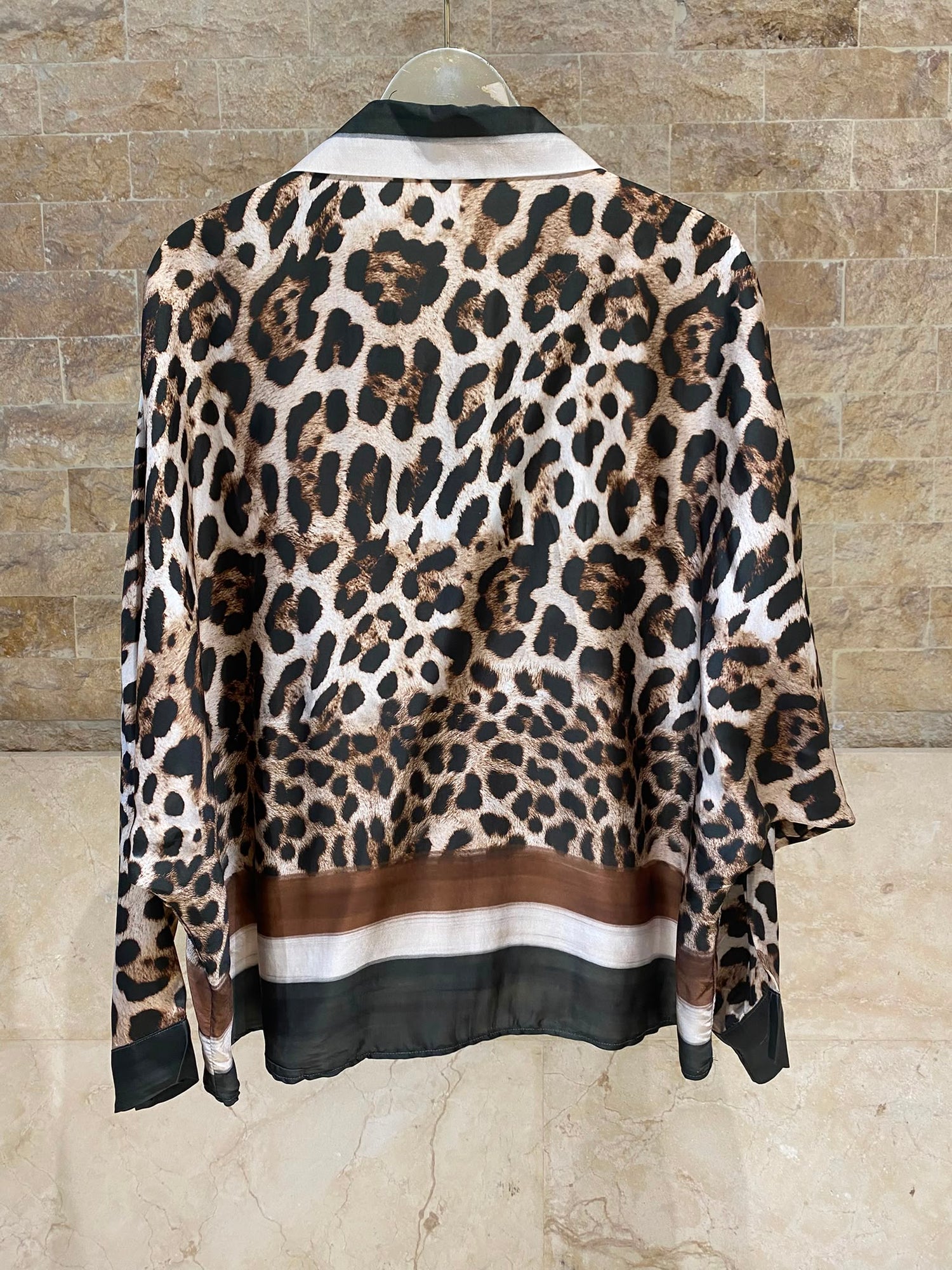 Leopard Printed Satin Top and Pants Set KD9233/7789VS-42