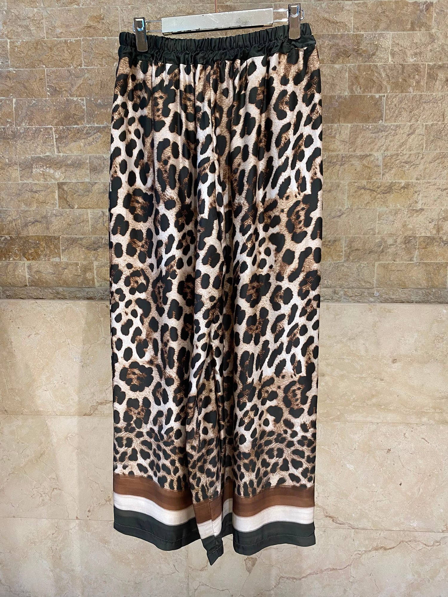 Leopard Printed Satin Top and Pants Set KD9233/7789VS-42