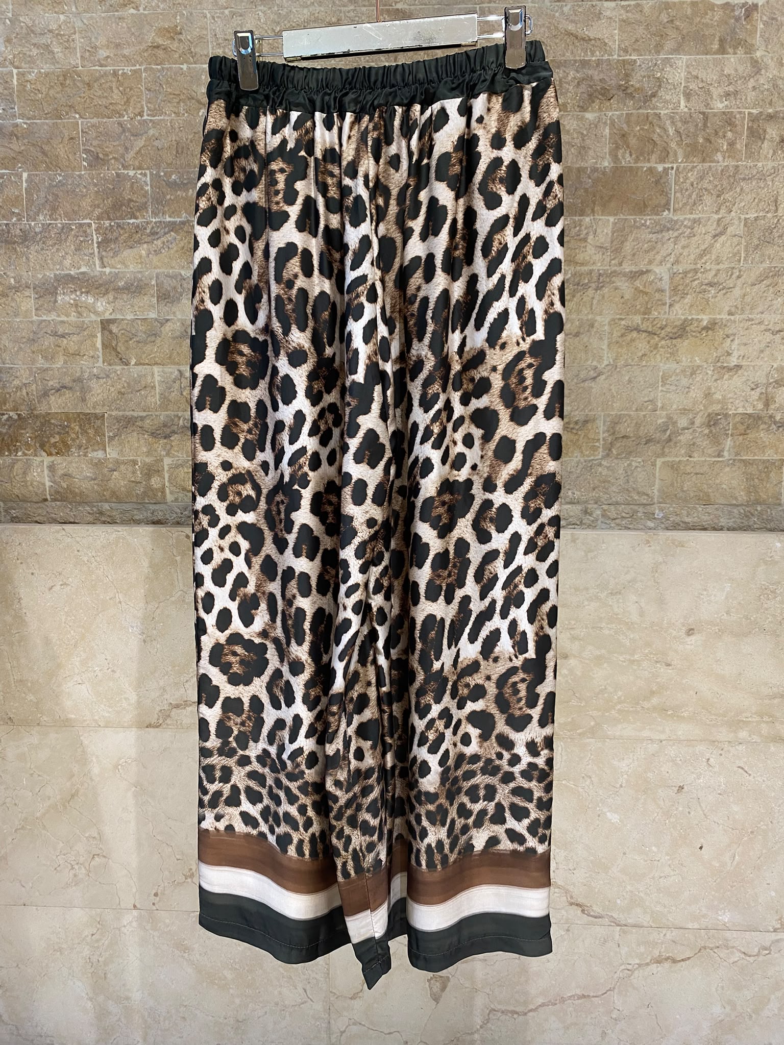 Leopard Printed Satin Top and Pants Set KD9233/7789VS-42