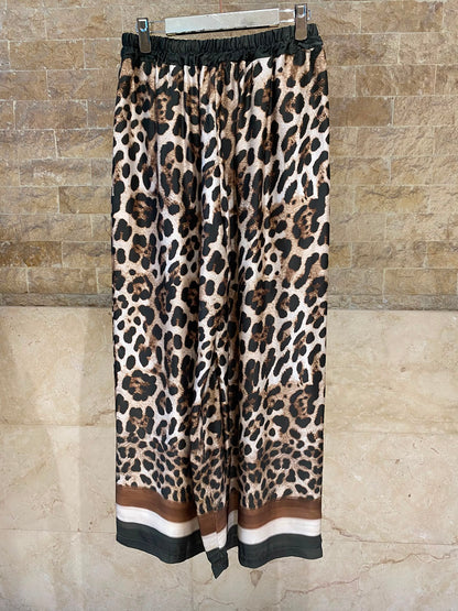 Leopard Printed Satin Top and Pants Set KD9233/7789VS-42
