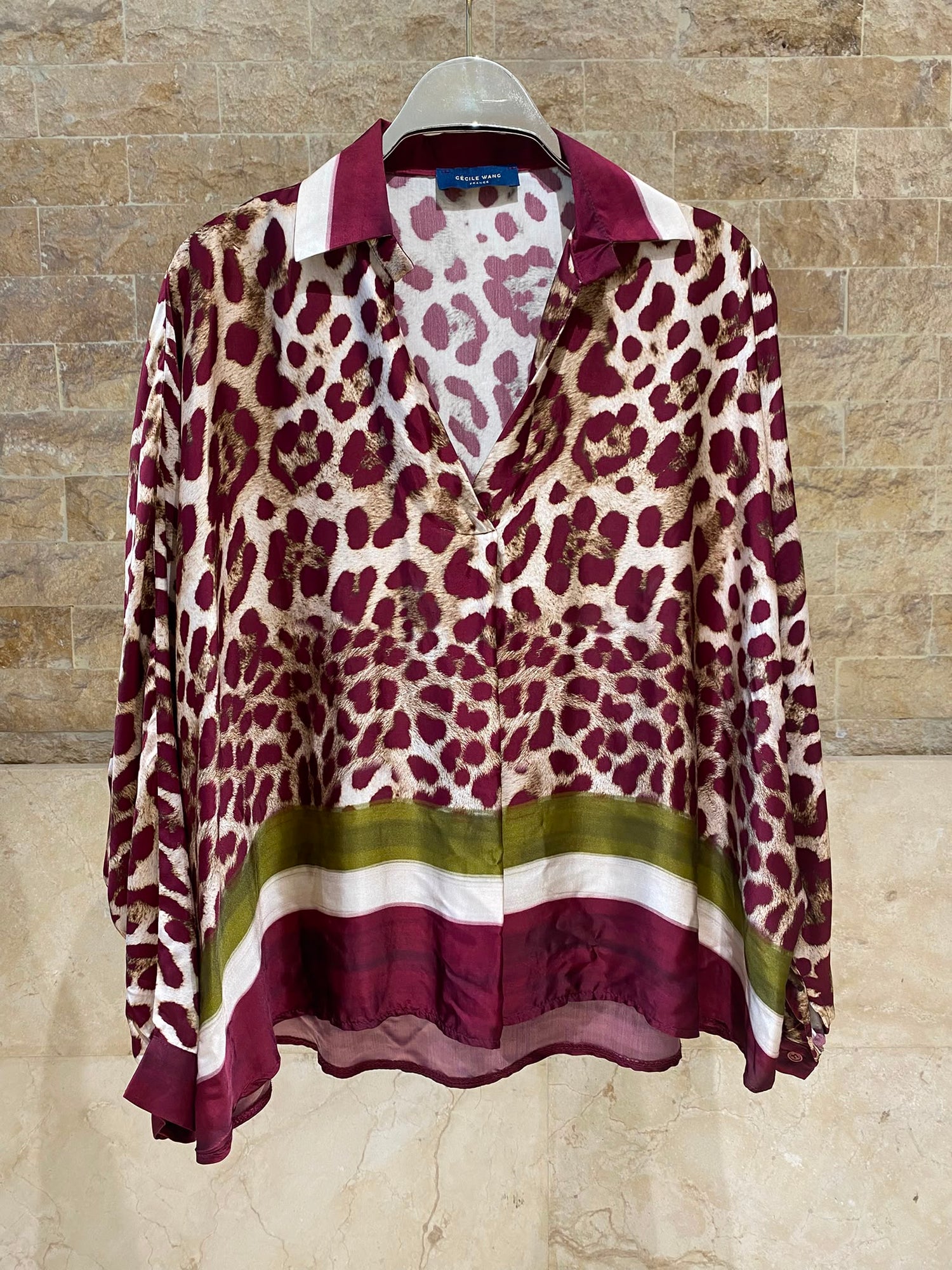 Leopard Printed Satin Top and Pants Set KD9233/7789VS-42