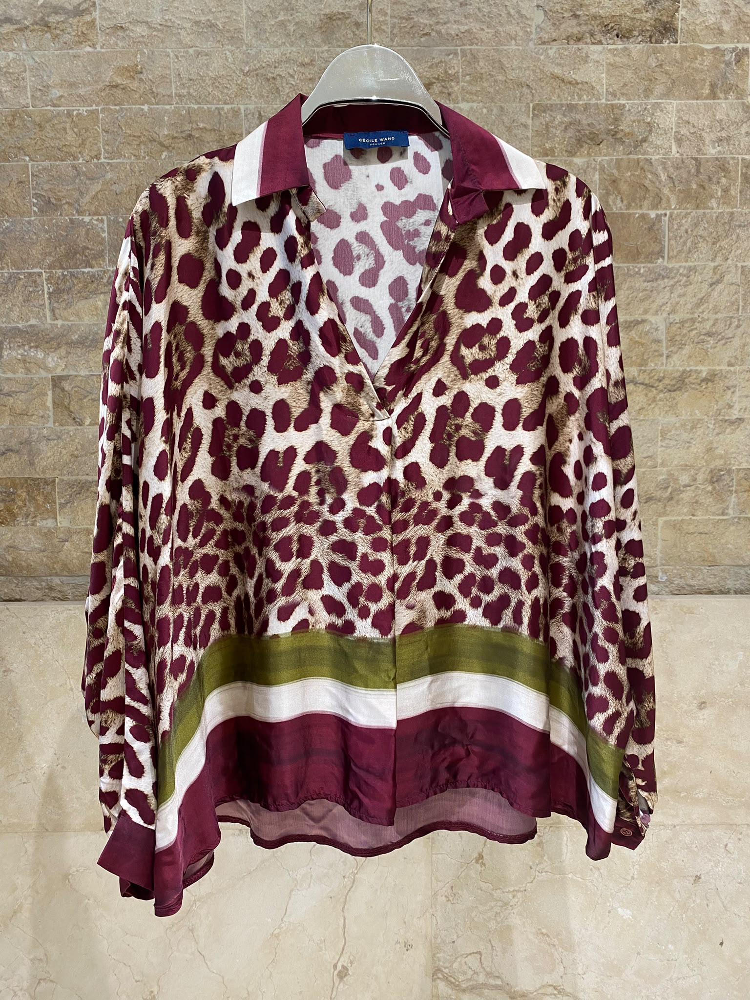 Leopard Printed Satin Top and Pants Set KD9233/7789VS-42